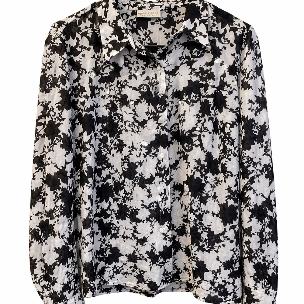 Apostrophe Monochrome Floral Top Size 14